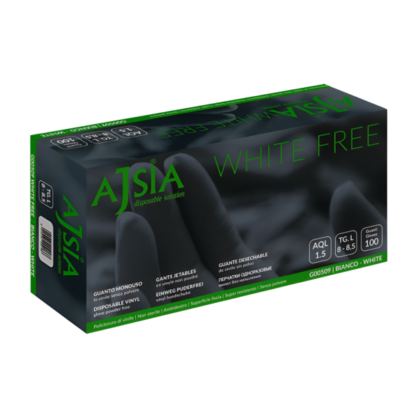 Ajsia – guanti in vinile taglia S (6–6.5) – confezione da 1000 pz