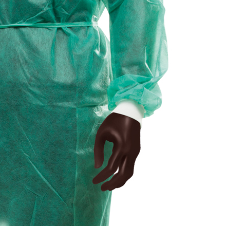 Alternative view of Camici DPI Cat. I con polsini in maglia – Verde (Conf. 100 pz)