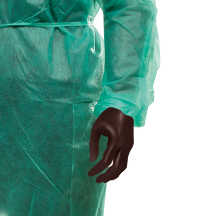 Alternative view of Camici DPI Cat. I con elastici ai polsi – Verde (Conf. 100 pz)
